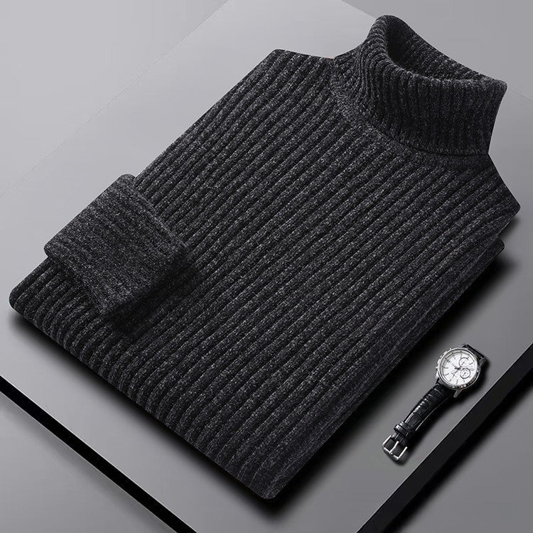 Men's High Neck Ribbed Sweater