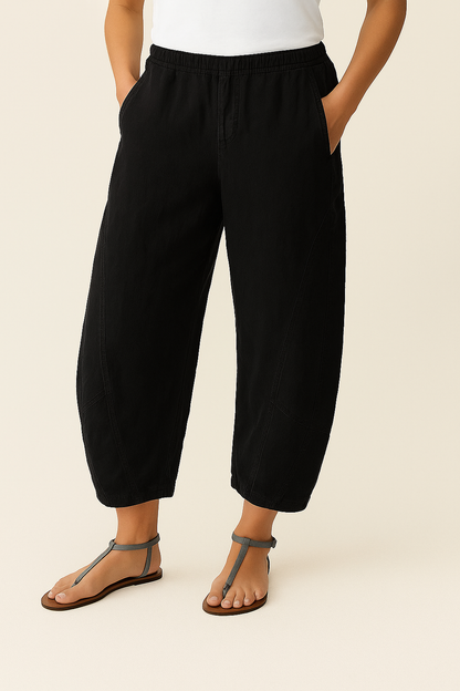 Women's Cotton Casual Pants Solid Color