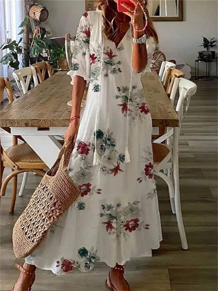 Women's Floral Maxi Dress - VibreMode