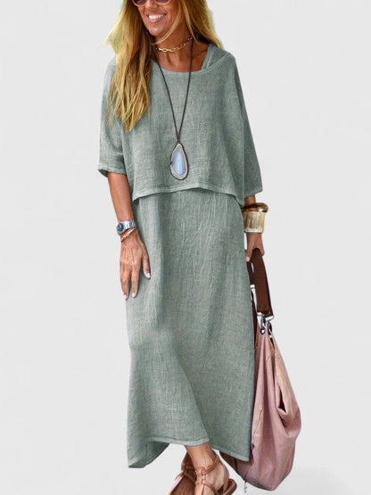 Women's 2 Piece Maxi Dress and Casual Top Set