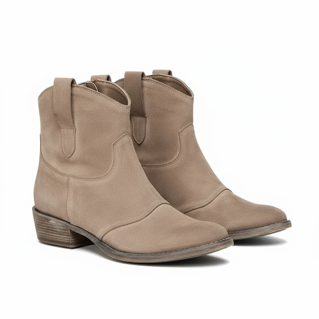 Rugged Western Style Ankle Boots - VibreMode
