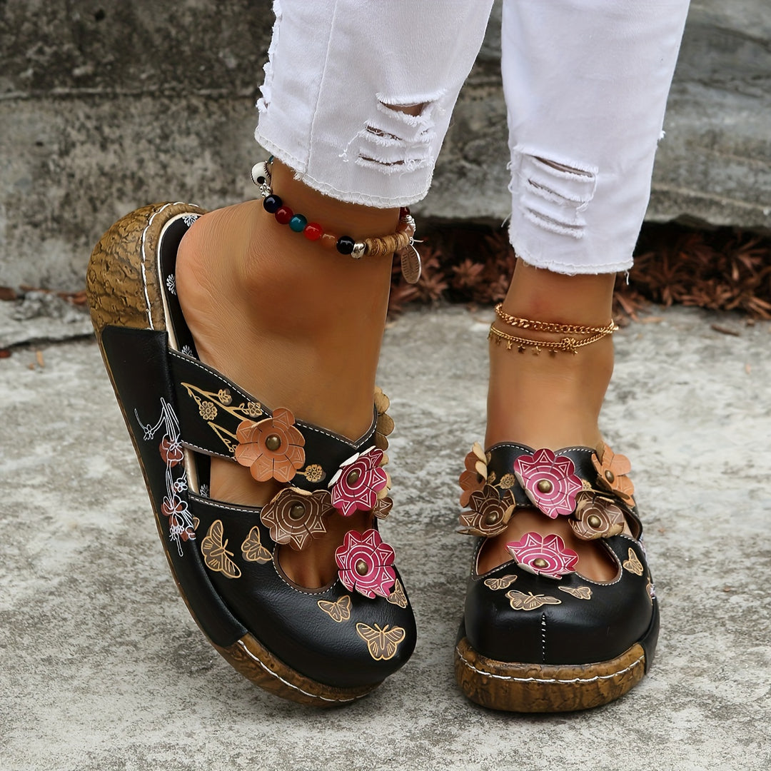 Comfortable High Heel Wedge Sandals - VibreMode