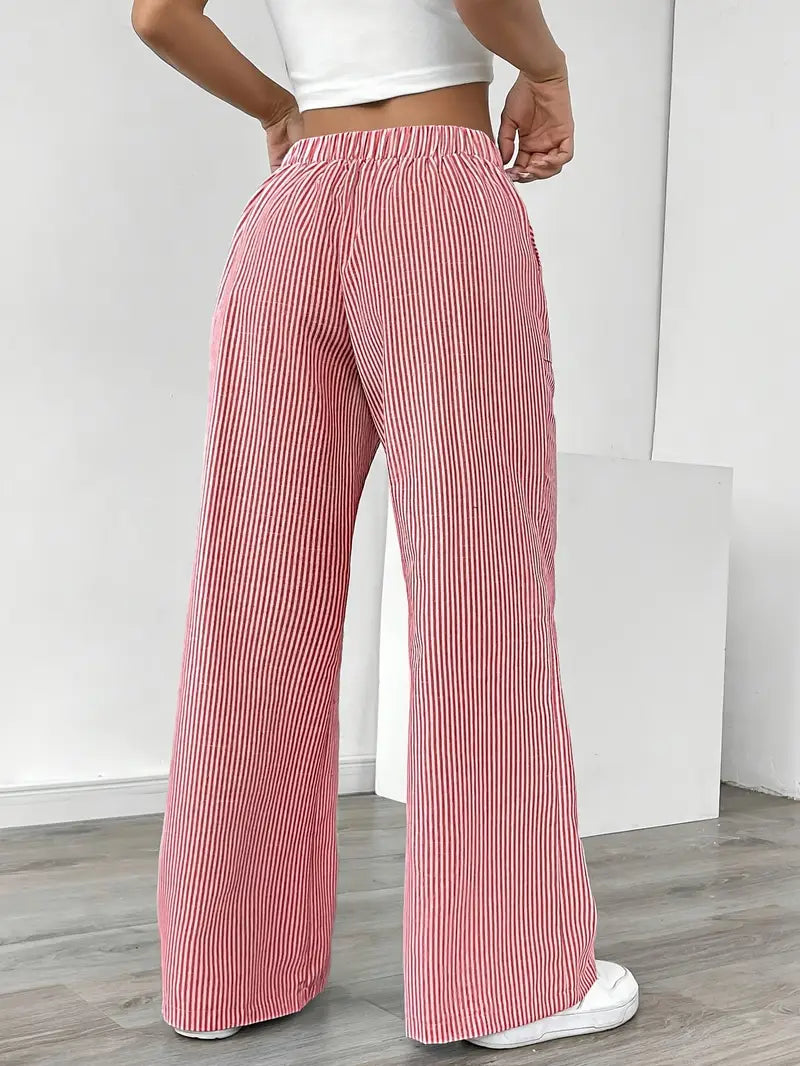 Comfortable Loose Fit Striped Pants