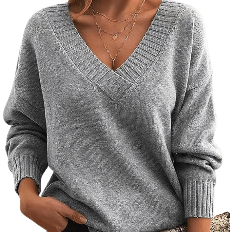 Women's V-Neck Sweater Classic Pullover