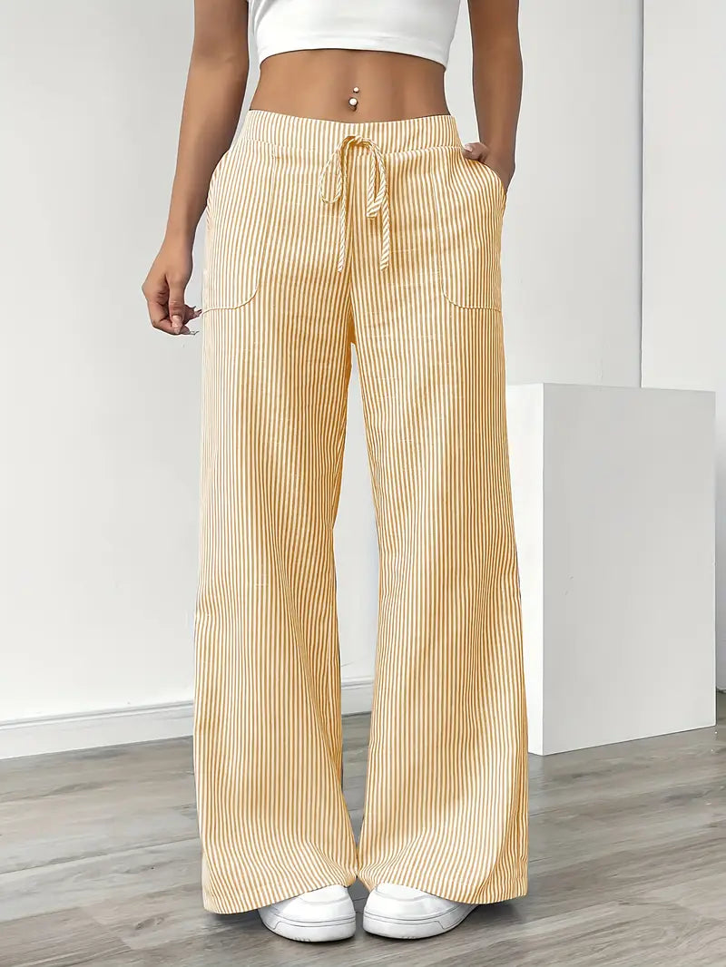 Comfortable Loose Fit Striped Pants