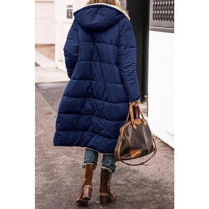 Women's Longline Puffer Jacket Sherpa Lining