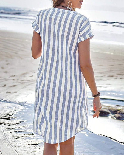 Casual Horizontal Stripe Sundress