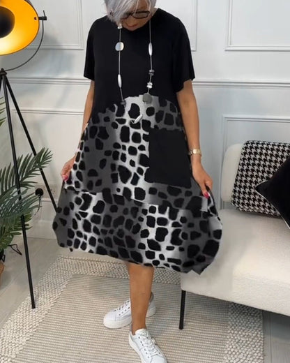 Comfortable Floral Midi Dress with Pockets