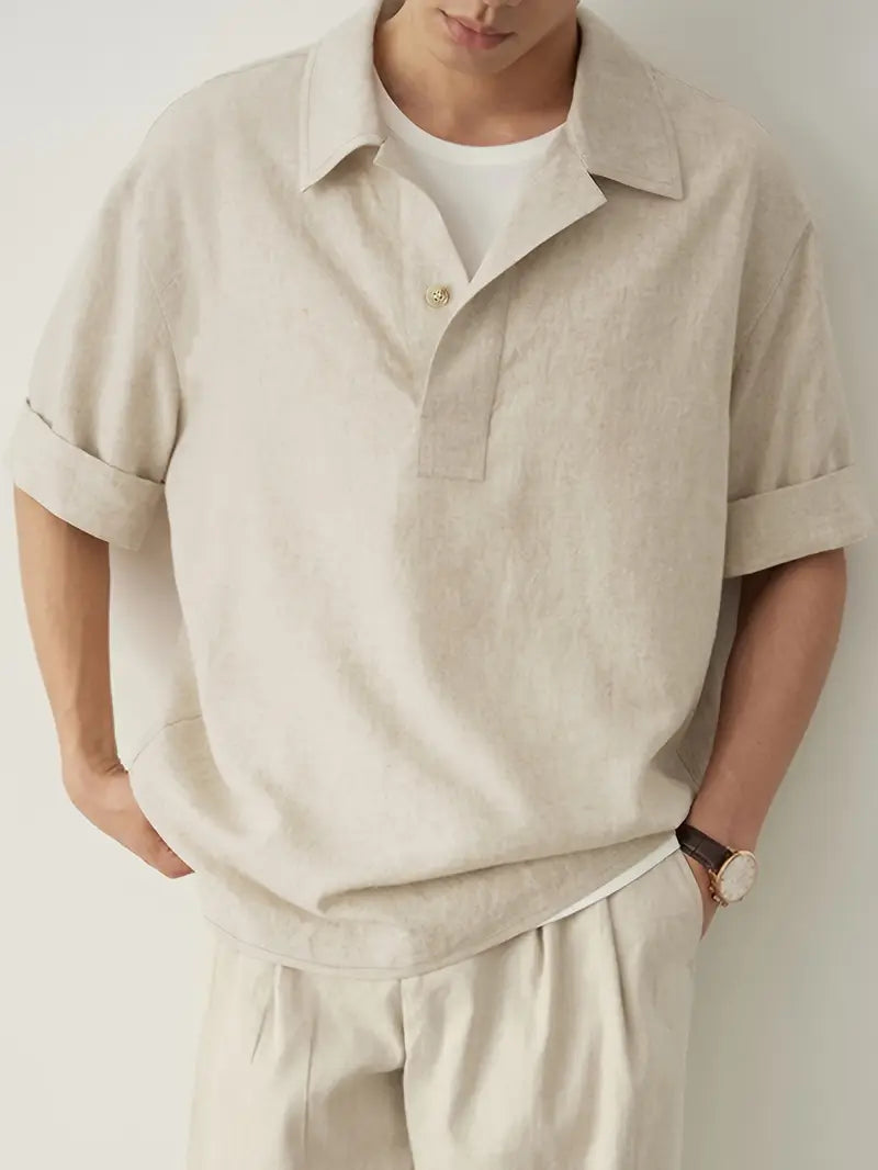 Thornton Men's Linen Polo Shirt