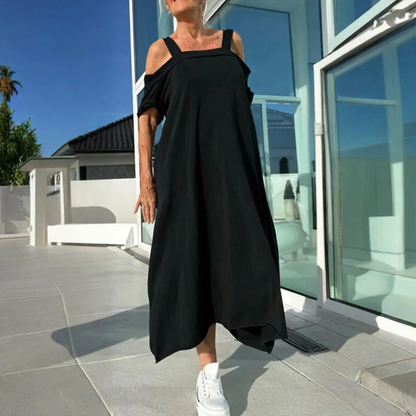 Relaxed Fit Off Shoulder Summer Dress - VibreMode