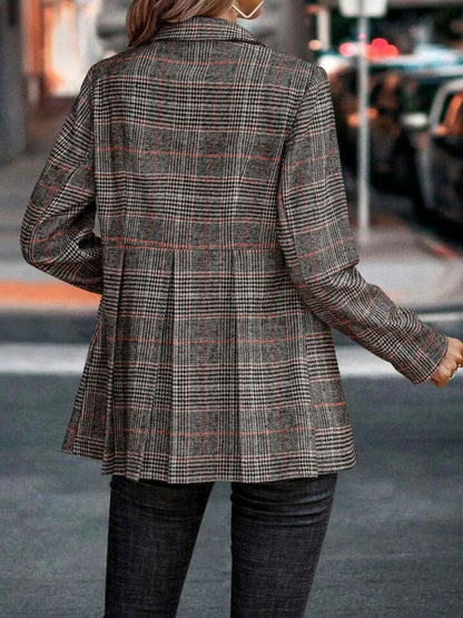 Women's Plaid Blazer Jacket Tailored Fit