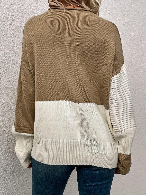 Comfortable Multicolor Knit Crew Neck Sweater
