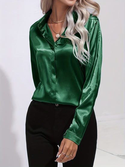 Ladies Classic Long Sleeve Silk Blouses