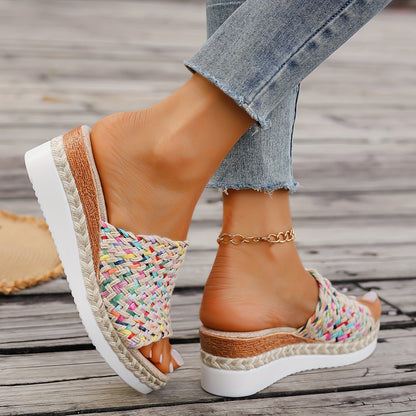 Elegant Women's Braided Heel Sandals