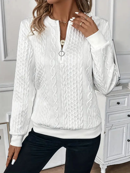 Stylish Zip Front Knitted Sweater