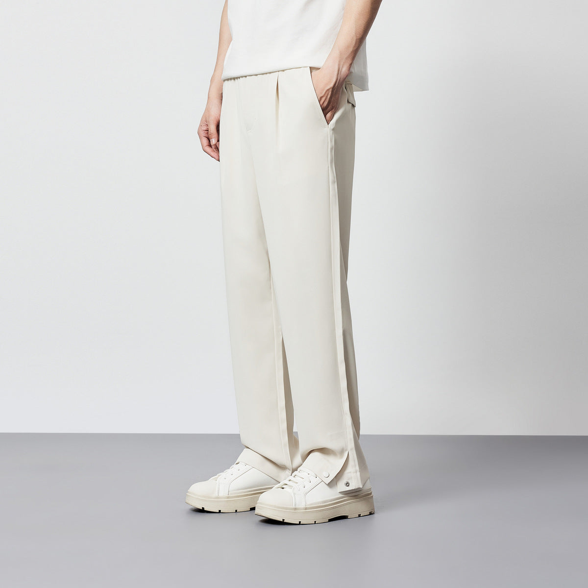 Men's Pleated Wide Leg Pants