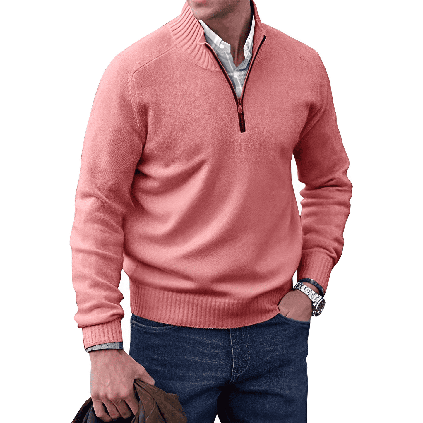 Elegant Cashmere Sweater Autumn Zipper