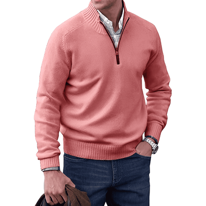 Elegant Cashmere Sweater Autumn Zipper