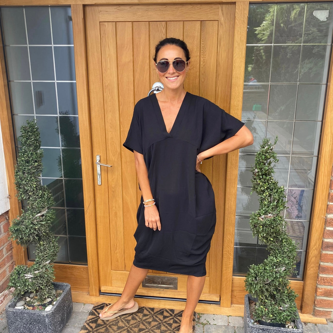 Chic V-neck Sundress for Women - VibreMode