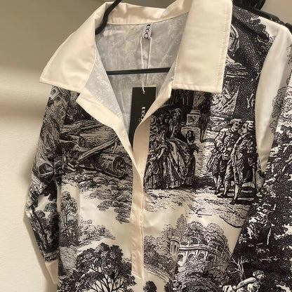 Women's Vintage Print Mini Tunic Dress