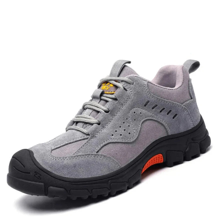 Men's Leather Safety Work Boots Puncture Proof Slip Resistant Shoes