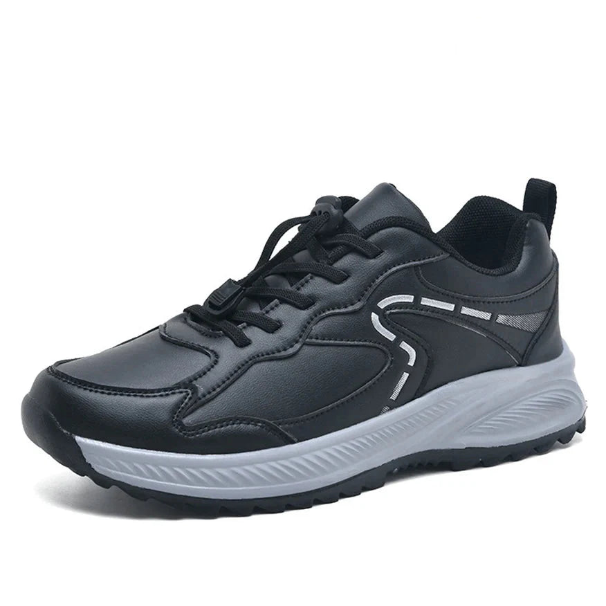 Women's Soft Leather Slip On Walking Sneakers