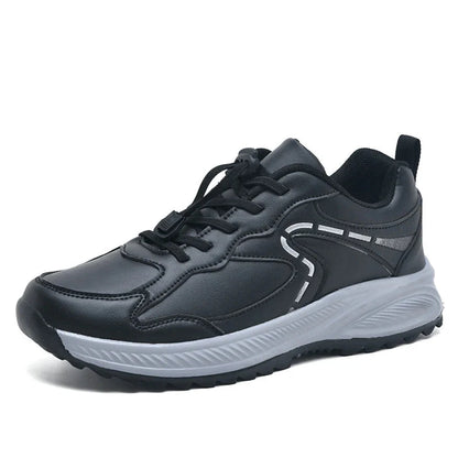 Women's Soft Leather Slip On Walking Sneakers