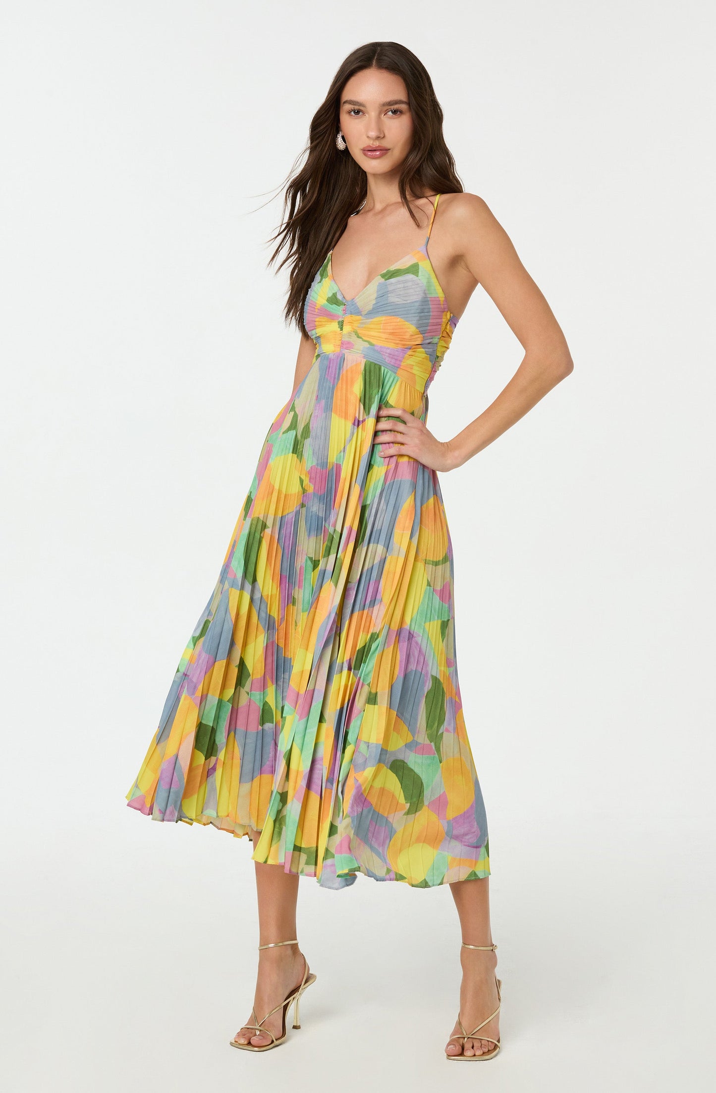 Women's Pleated Maxi Dress - VibreMode