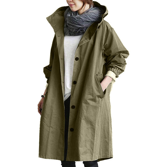 Women's Waterproof Long Rain Coat - VibreMode