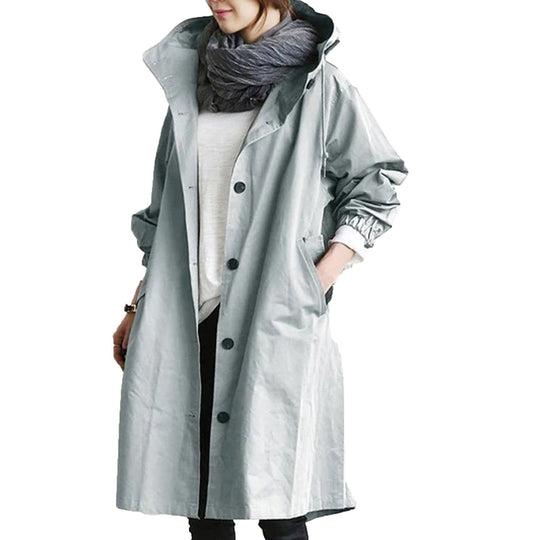 Women's Long Rain Coat Waterproof