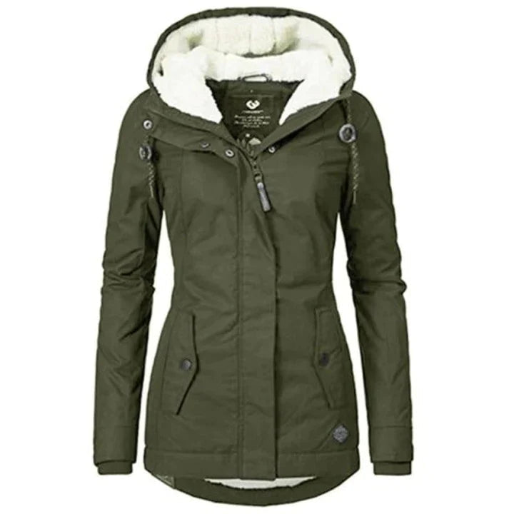 Women's Winter Coat Warm Wool Black - VibreMode