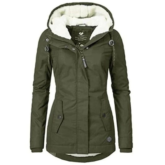 Women's Winter Coat Warm Wool Black - VibreMode