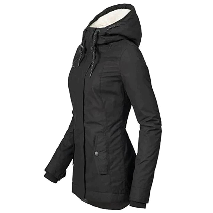 Women's Winter Coat Warm Wool Black