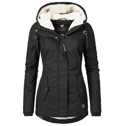 Women's Winter Coat Warm Wool Black