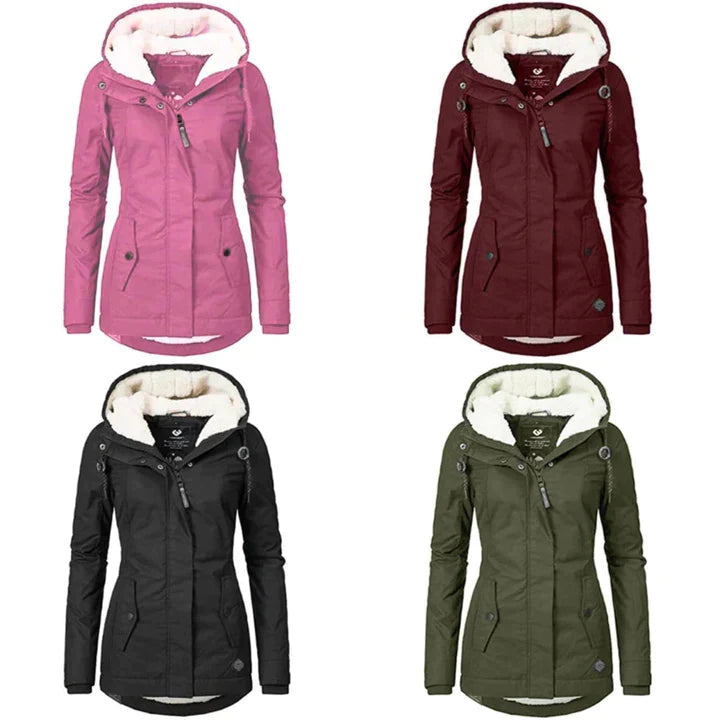 Women's Winter Coat Warm Wool Black