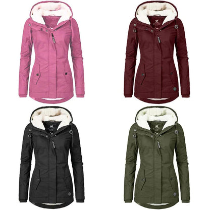 Women's Winter Coat Warm Wool Black