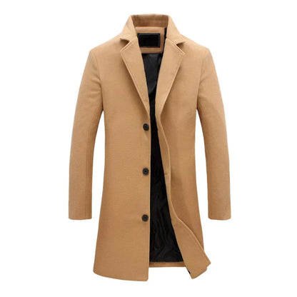 Men's Notch Lapel Long Winter Coat