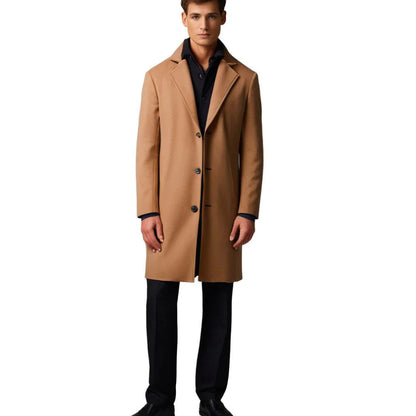 Men's Notch Lapel Long Winter Coat