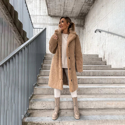 Women's Long Teddy Coat Warm Faux Fur