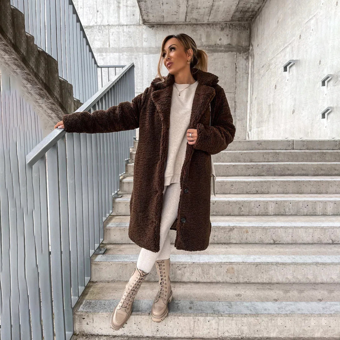 Women's Long Teddy Coat Warm Faux Fur