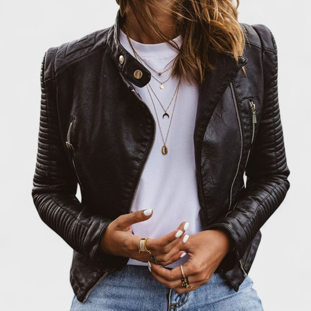 Women's Biker Jacket Zip Up - VibreMode