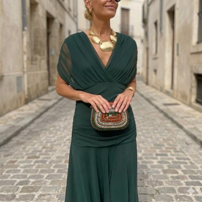 Women’s Off Shoulder Maxi Dress Ruched Evening Gown