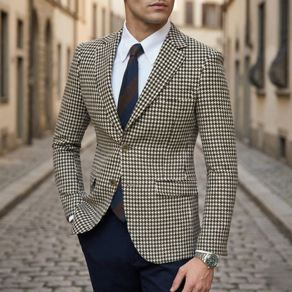 Men’s Houndstooth Slim Fit Blazer