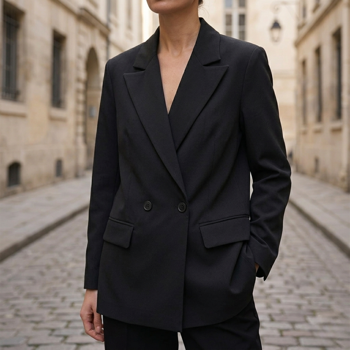 Women’s Oversized Blazer Double Breasted Long Sleeve Casual Suit Jacket