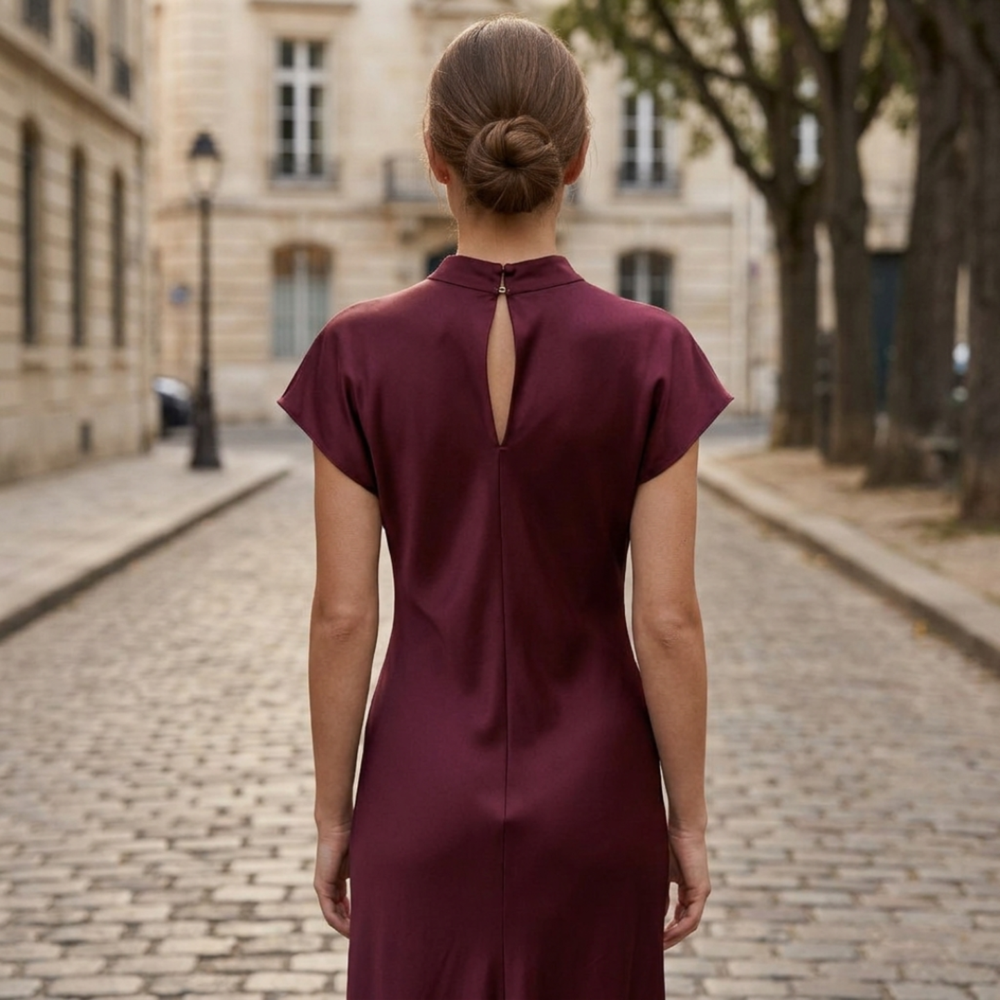 Women’s Midi Dress Short Sleeve Elegant Fitted Evening Dress