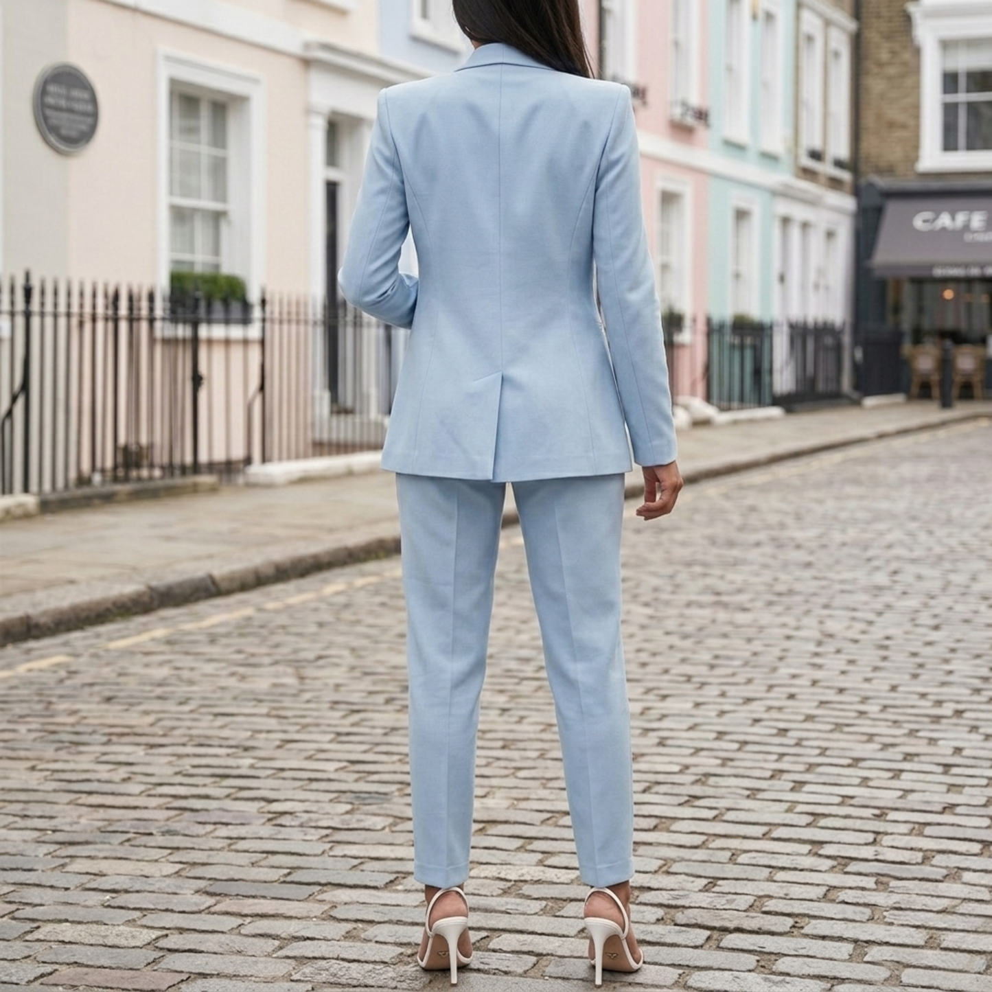 Blazer Set Women Tailored Jacket Slim Pants Suit