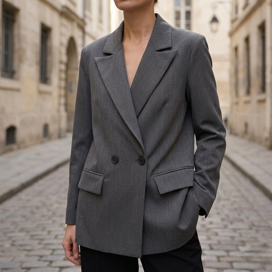 Women’s Oversized Blazer Double Breasted Long Sleeve Casual Suit Jacket