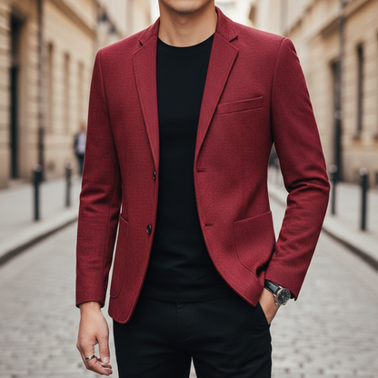 Men’s Slim Fit Blazer Two Button Casual Suit Jacket