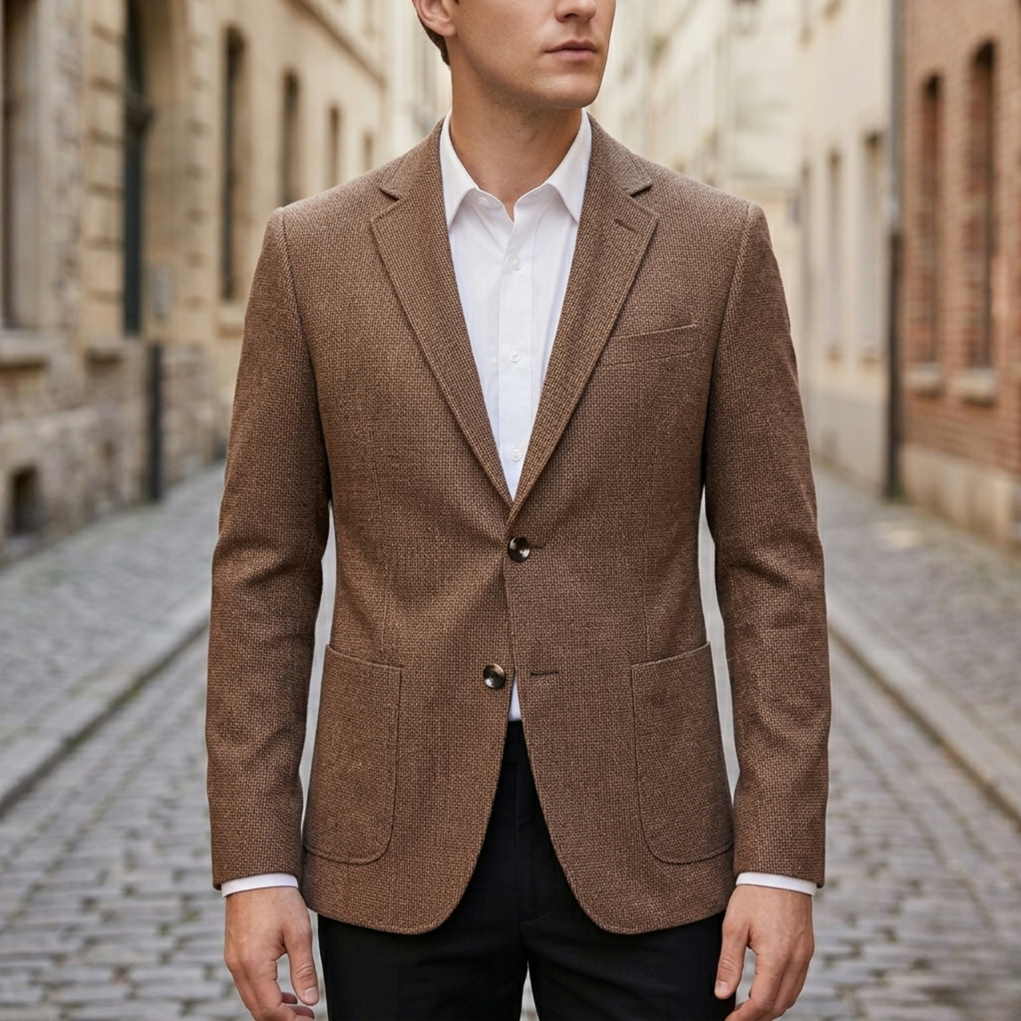 Men’s Slim Fit Blazer Two-Button Casual Suit Jacket