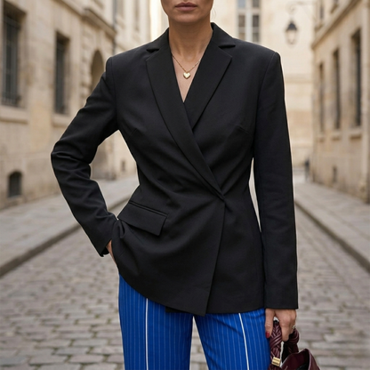 Women’s Wrap Blazer Tailored Long Sleeve Office Jacket